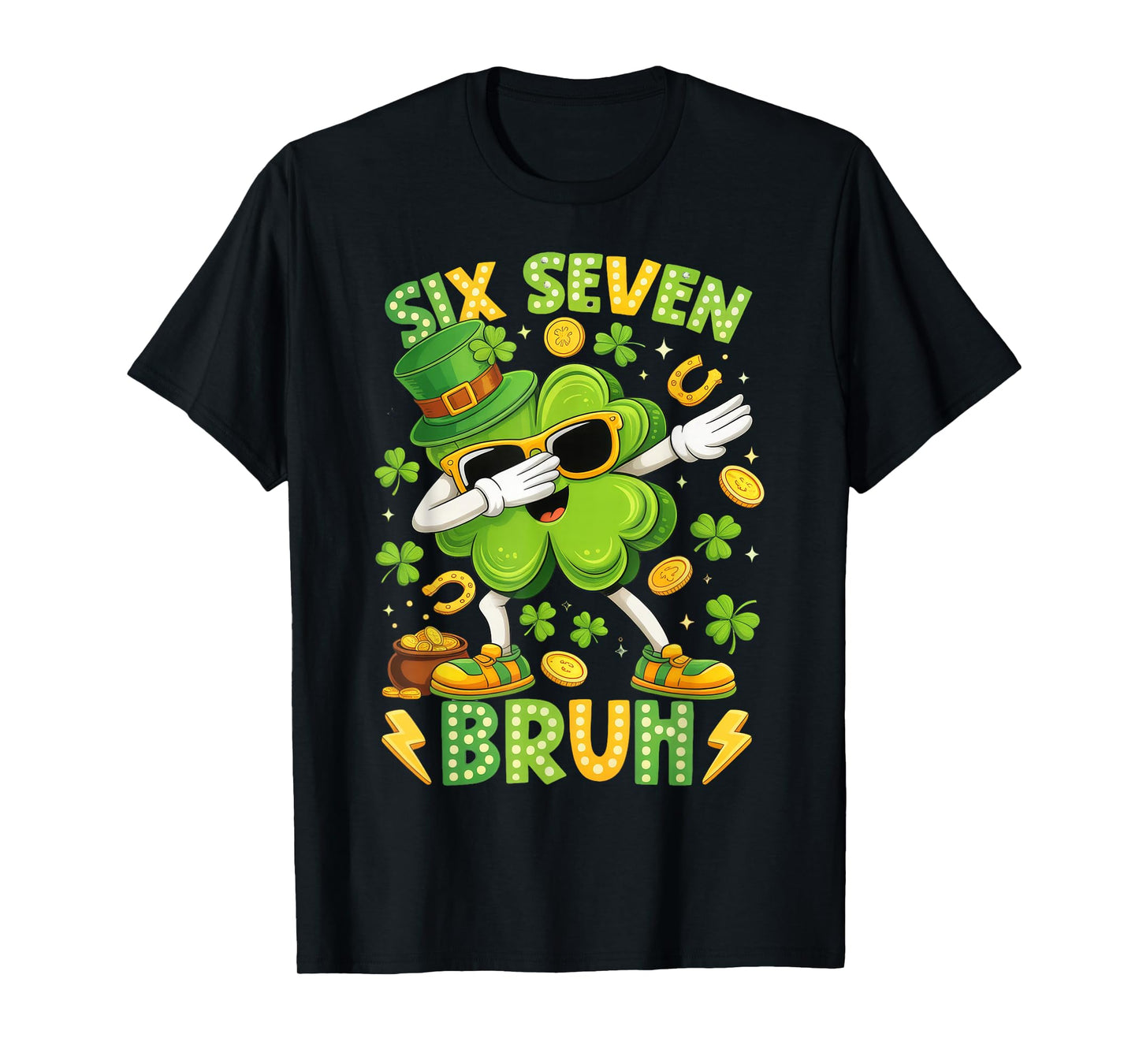 Six Seven 67 Meme Cool St Patricks Day Boys Girls Kids T-Shirt