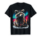 Colorful Raccoon Aurora Borealis Winter Season Forest Animal T-Shirt