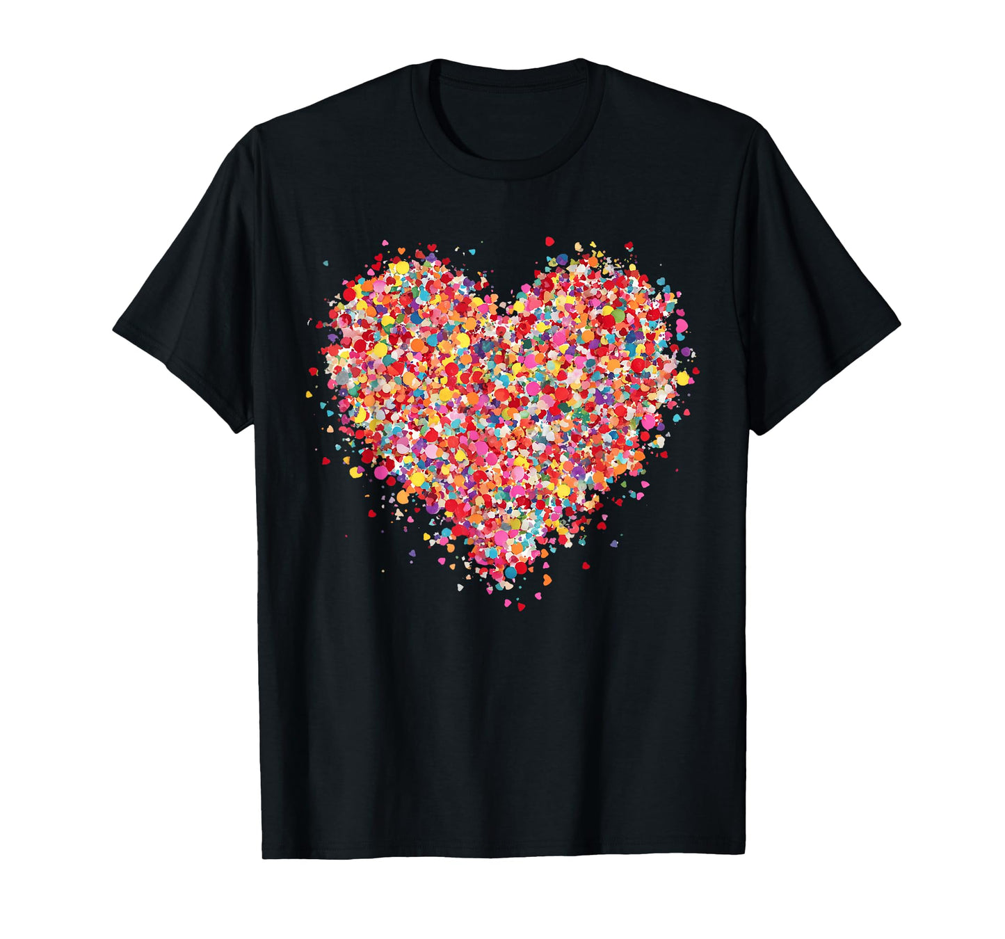 Valentine Colorful Confetti Heart Men Women Kid T-Shirt