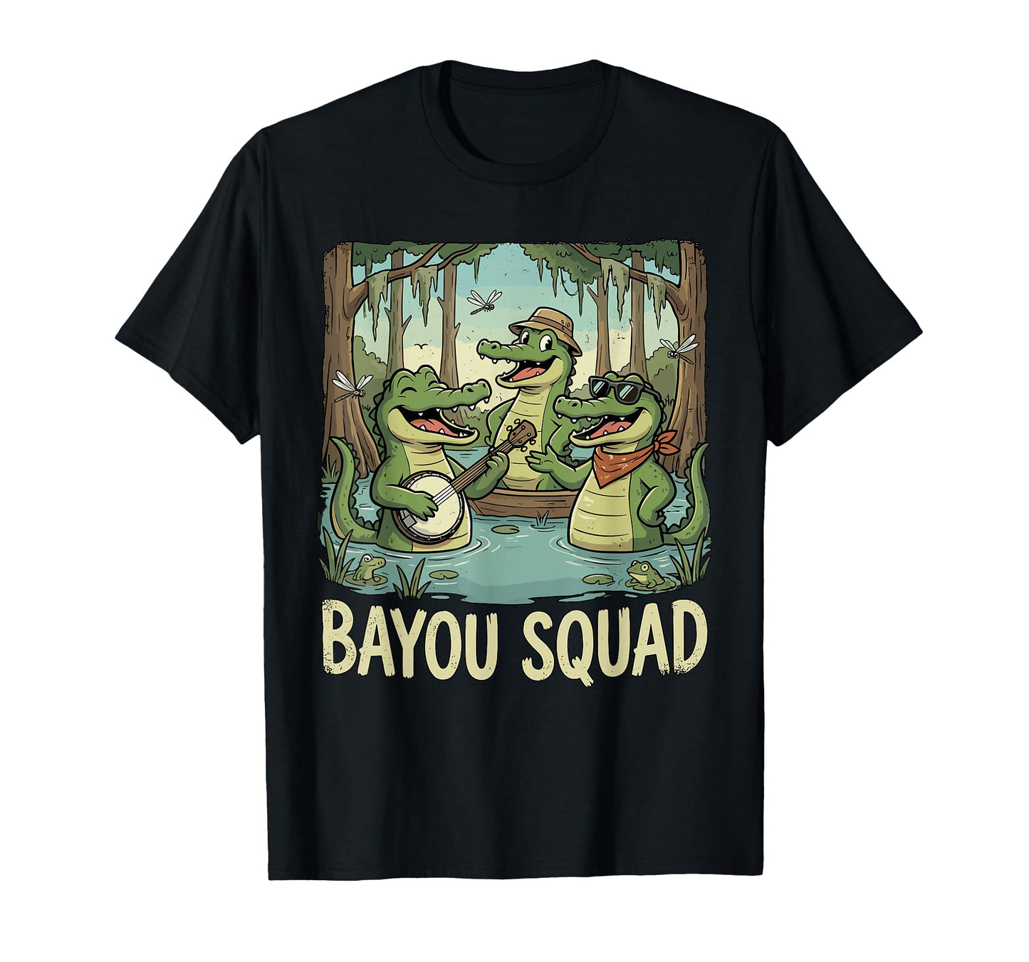 Bayou Squad Louisiana Alligator Retro Wildlife Travel Cajun T-Shirt