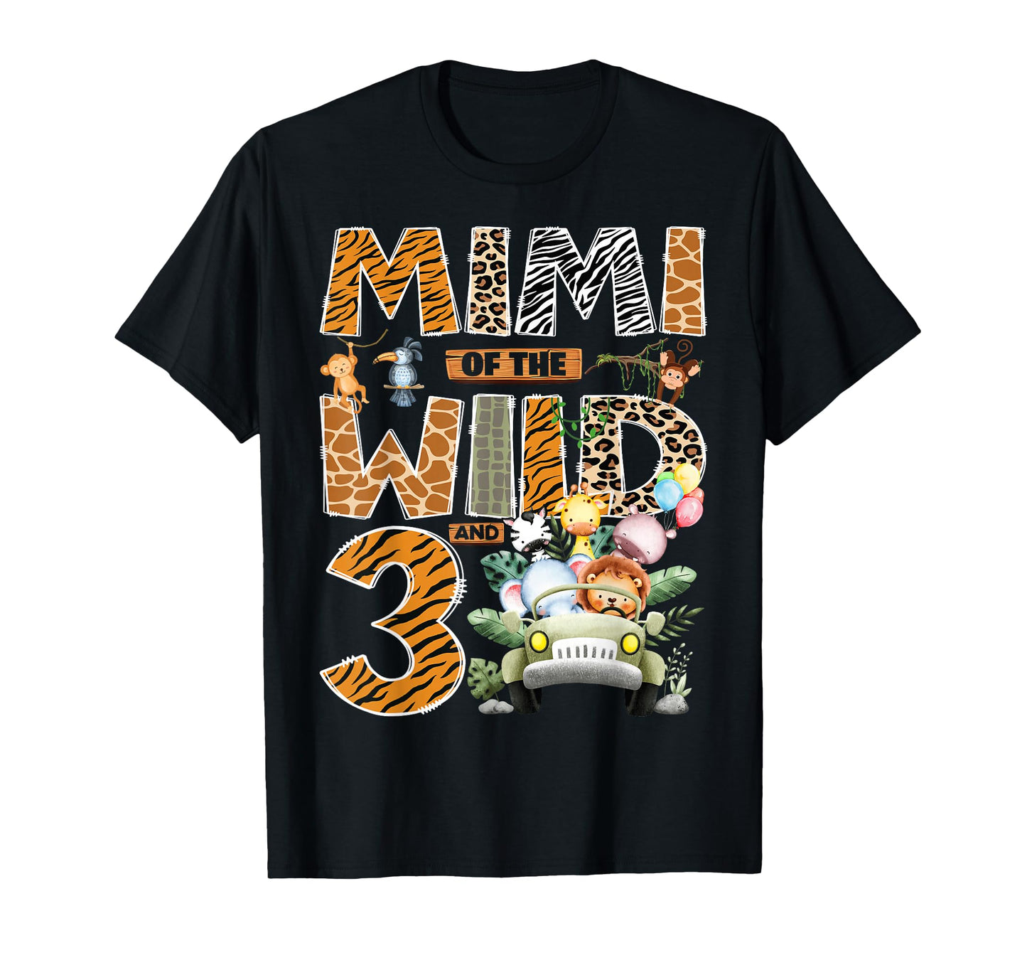 Mimi of The Wild Three 3rd Birthday Boy Safari Jungle T-Shirt