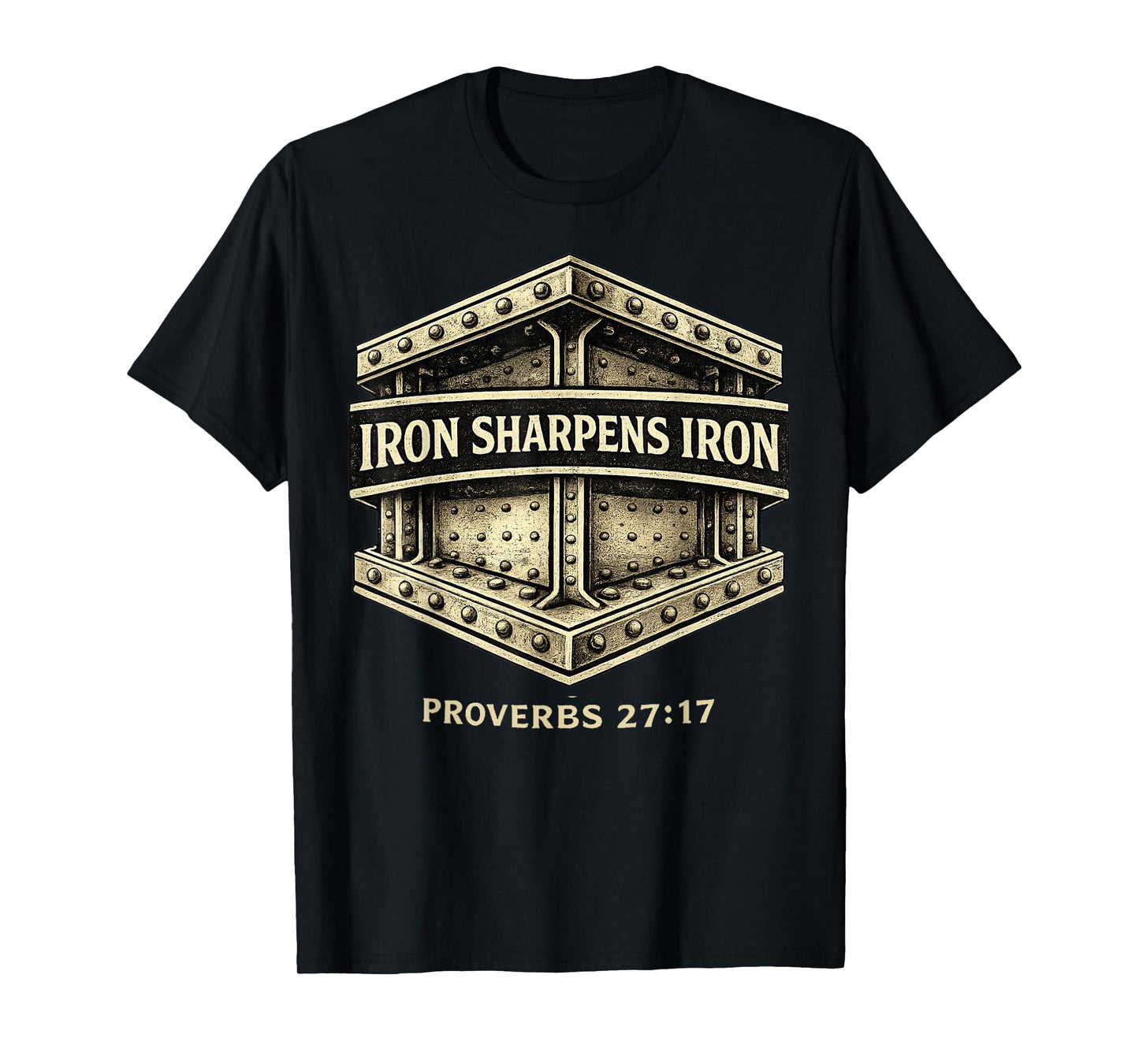 Iron Sharpen's Iron Christian Men Bible Scripture Gym Workou T-Shirt