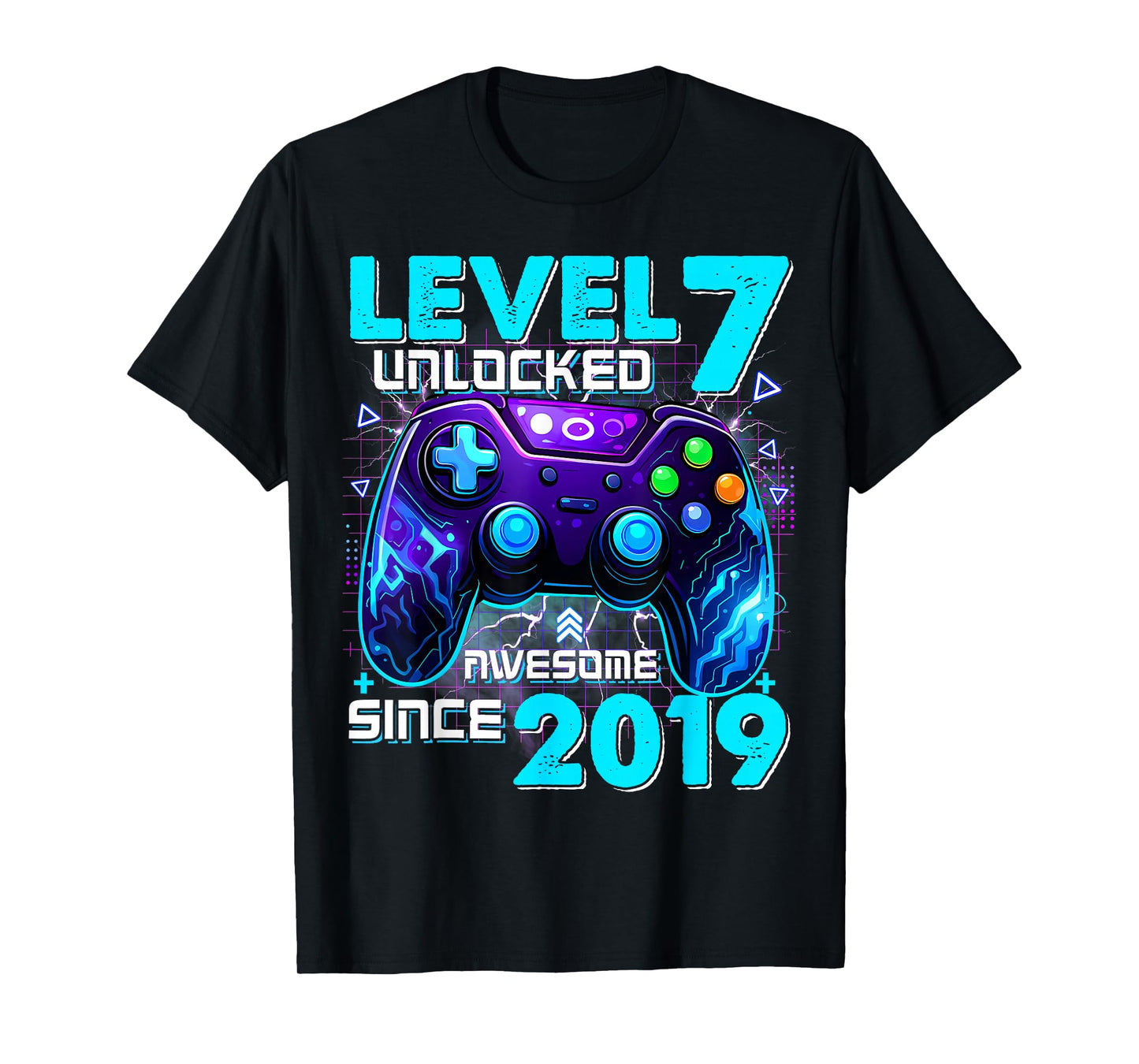 7th Birthday Boy Level 7 Gamer 7 Year Video Game Party T-Shirt