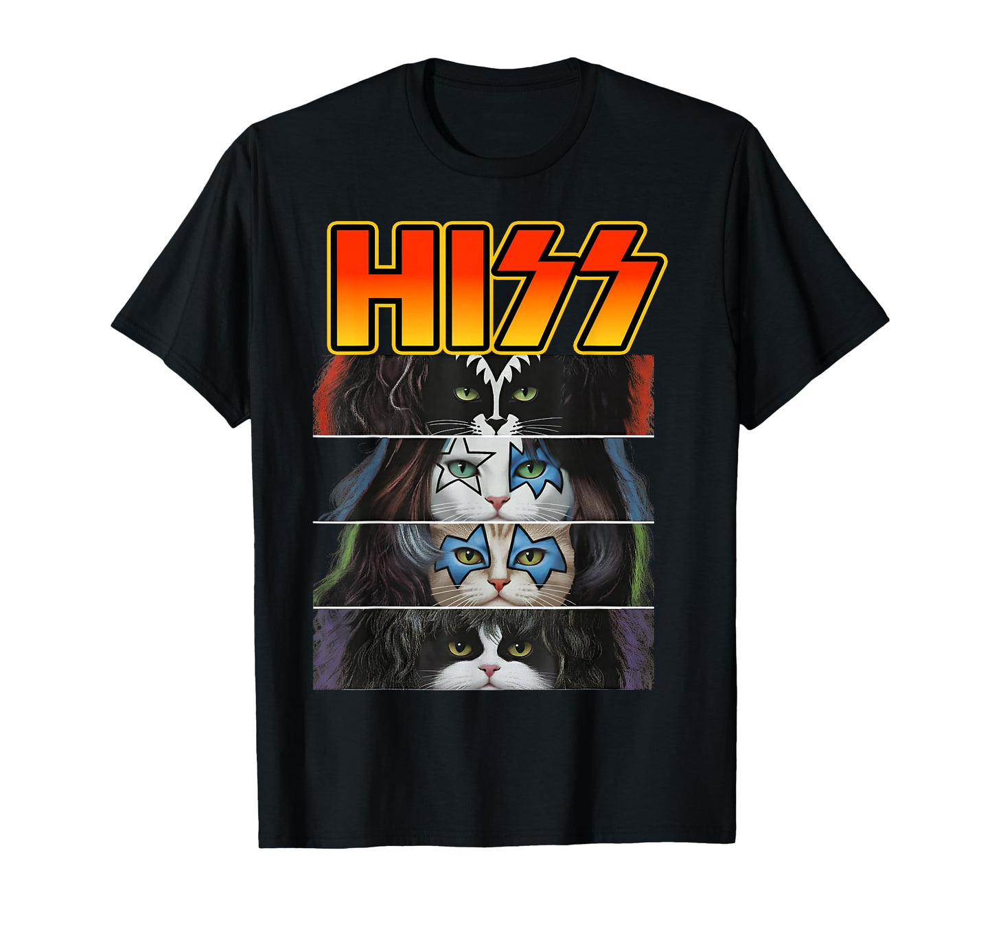 Hiss Cat Rock Kitten Rockin Cats Lovers Birthday Gifts Idea T-Shirt