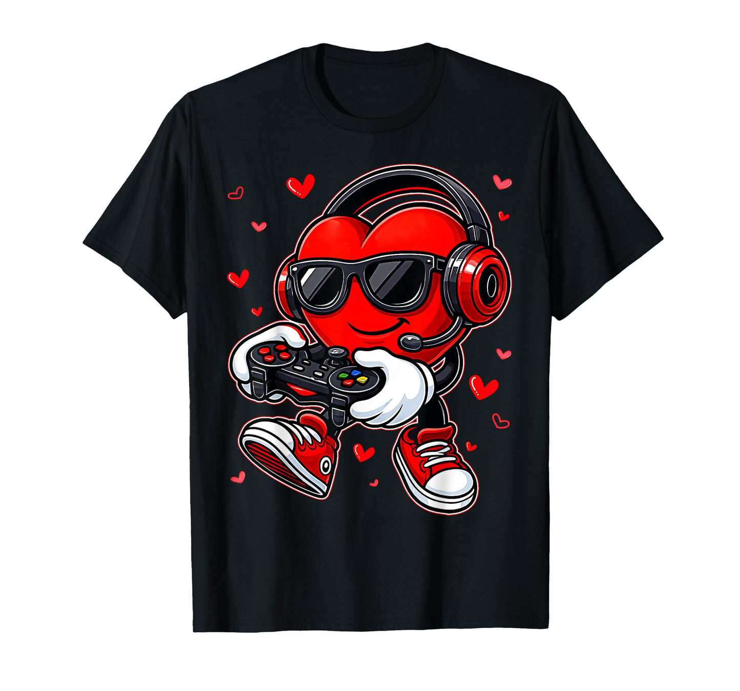 Funny Heart Gamer Gaming Men Valentine Boys Kids T-Shirt