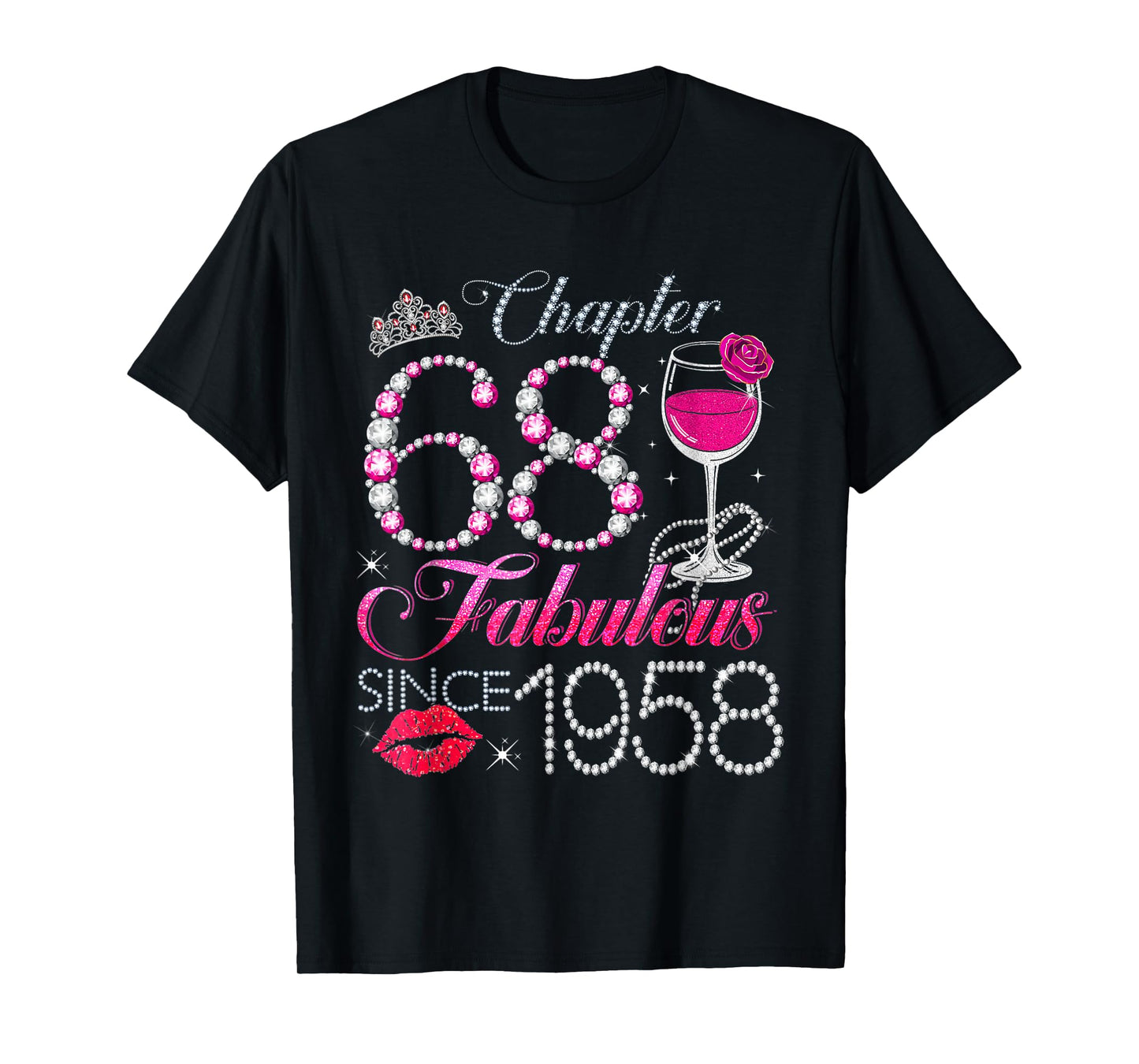 Chapter 68 Fabulous Since 1958 68th Birthday Queen Diamond T-Shirt