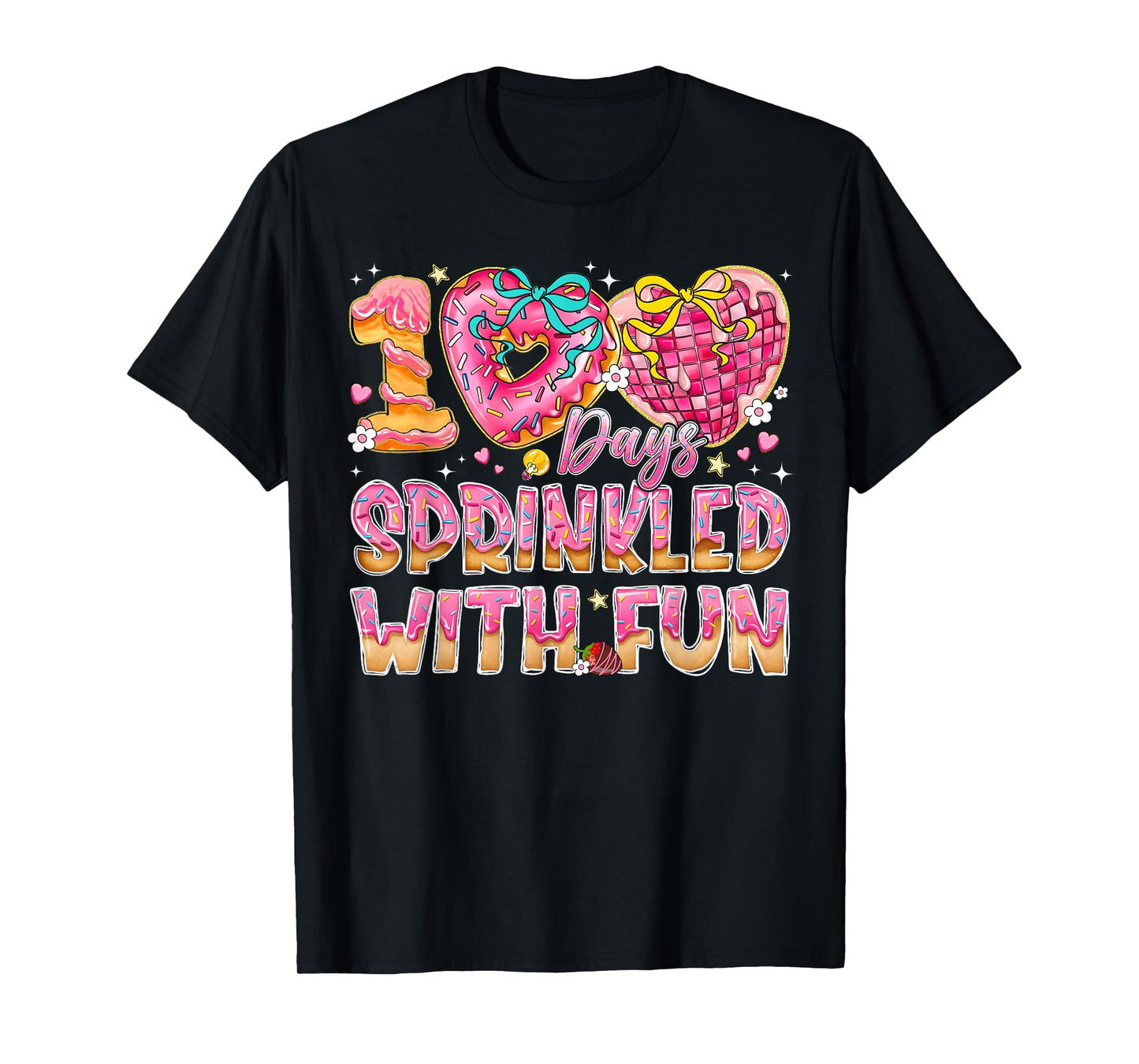 100 Days Sprinkled with Fun Heart Donut Girl Kid Teacher T-Shirt