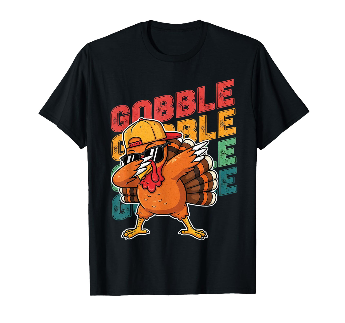 Thanksgiving Turkey Dabbing Gobble Funny Boys Kids T-Shirt