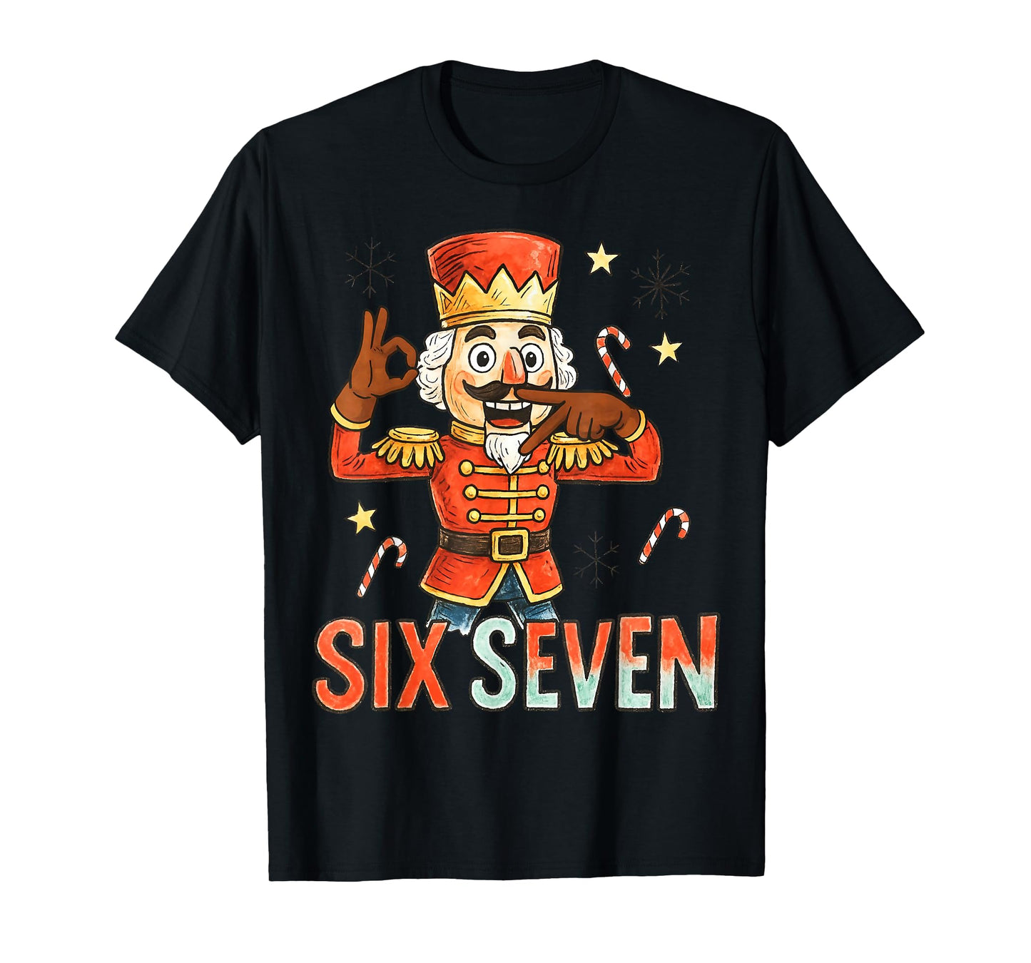 Funny Six Seven Meme Christmas Nutcracker Men Women Kids T-Shirt