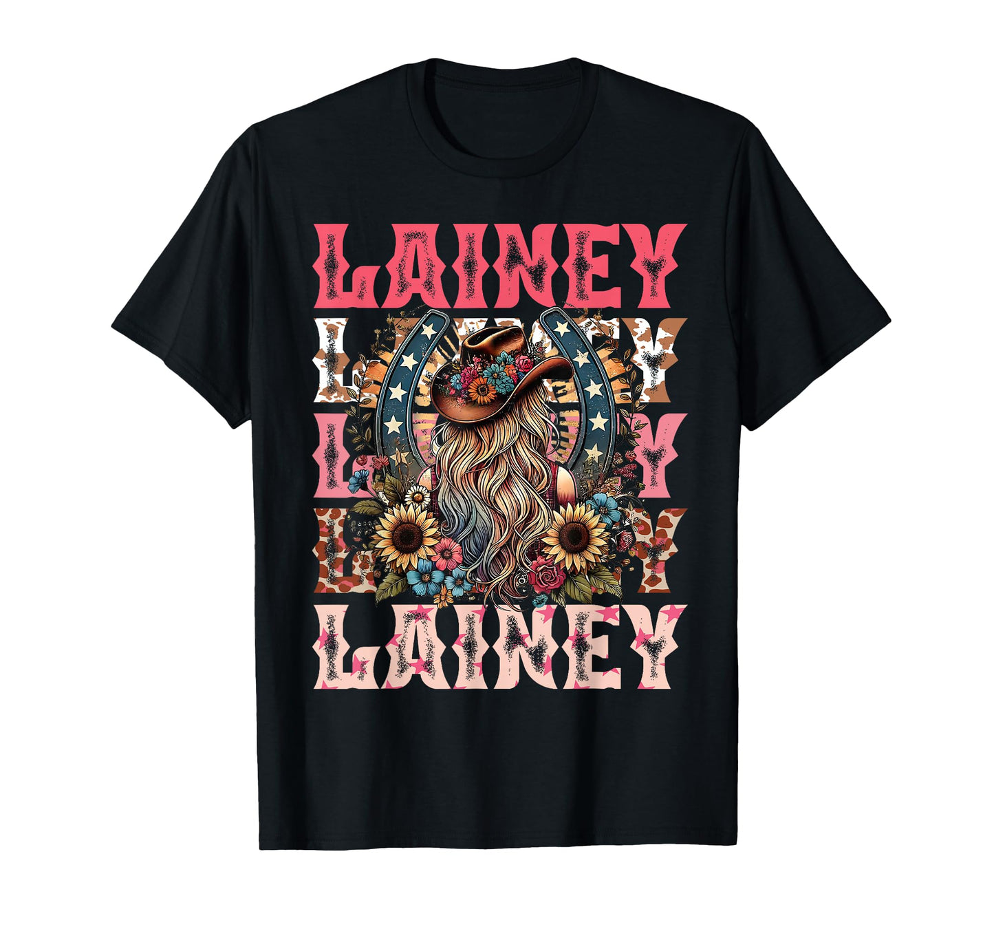 Lainey Name Girl Personalized Name Cowgirl T-Shirt