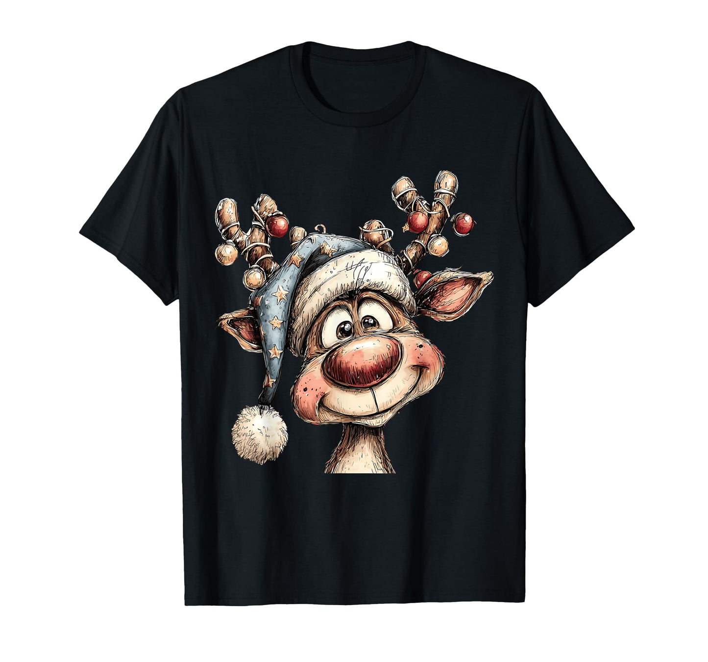 Merry Christmas Reindeer Men Women Family Matching Reindeer T-Shirt
