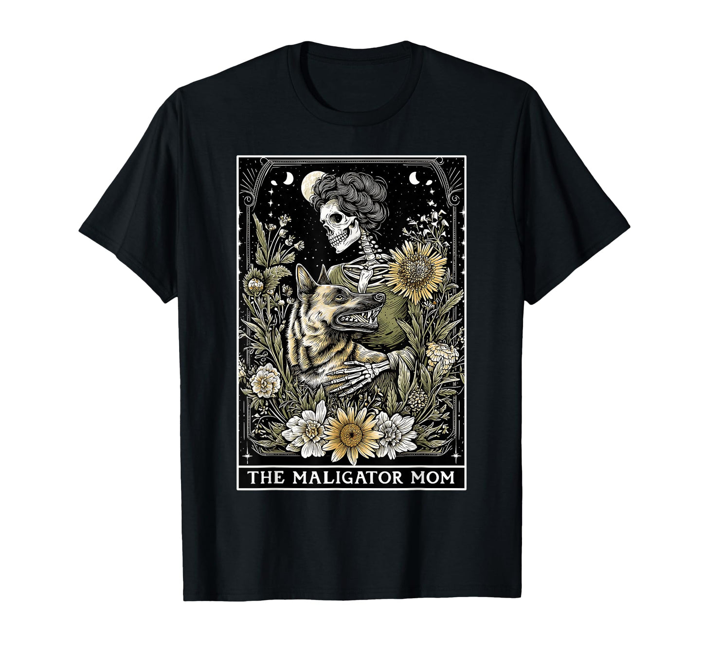 The Maligator Mom Mama Belgian Malinois Dog Tarot Card T-Shirt