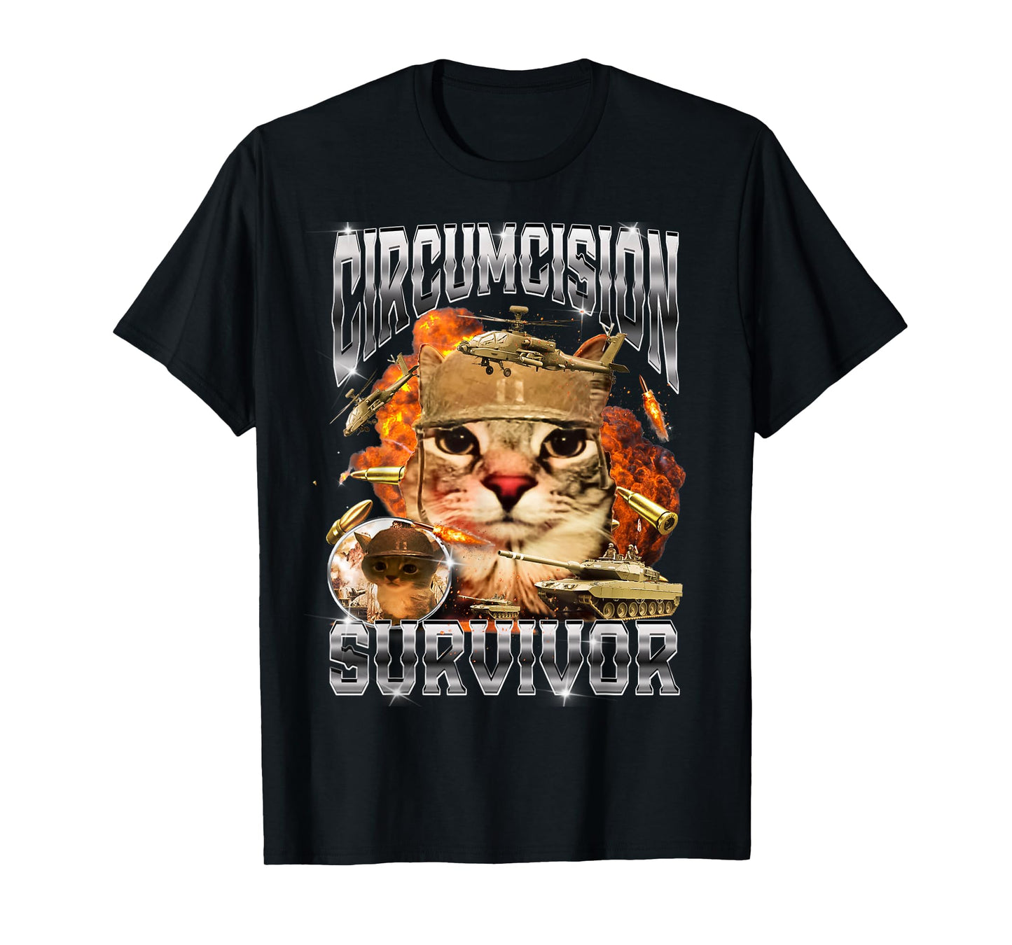 Circumcision Survivor Cat Meme Bootleg Funny T-Shirt