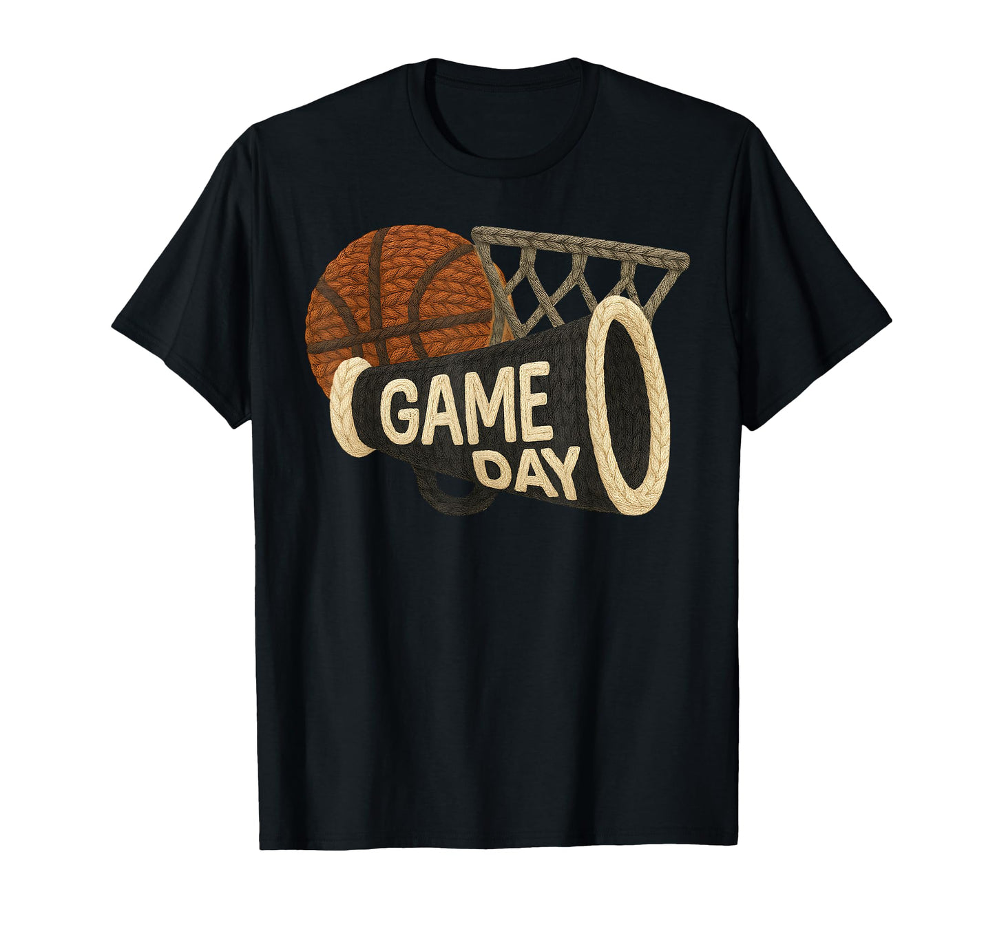 Cute Crochet Game Day Basketball Mom for Girl Women Kids T-Shirt