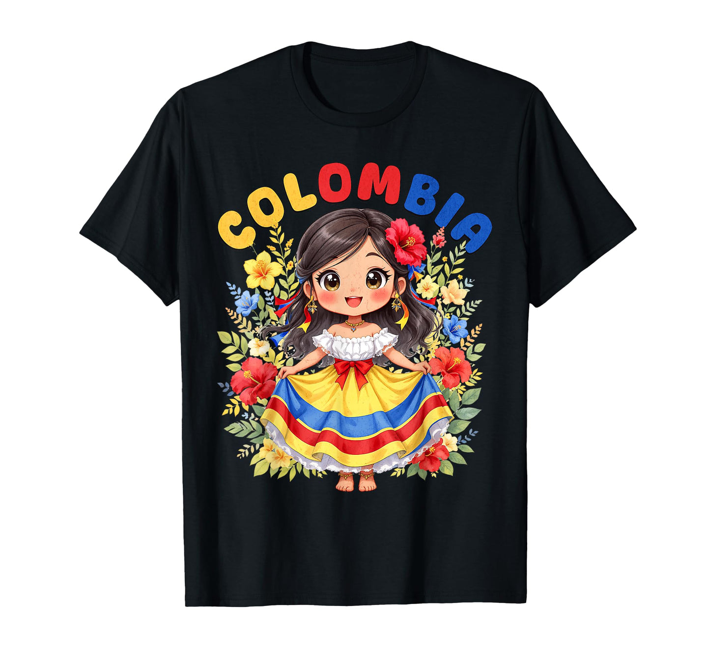 Colombian Girl Traditional Dress Culture Pride for Girls T-Shirt