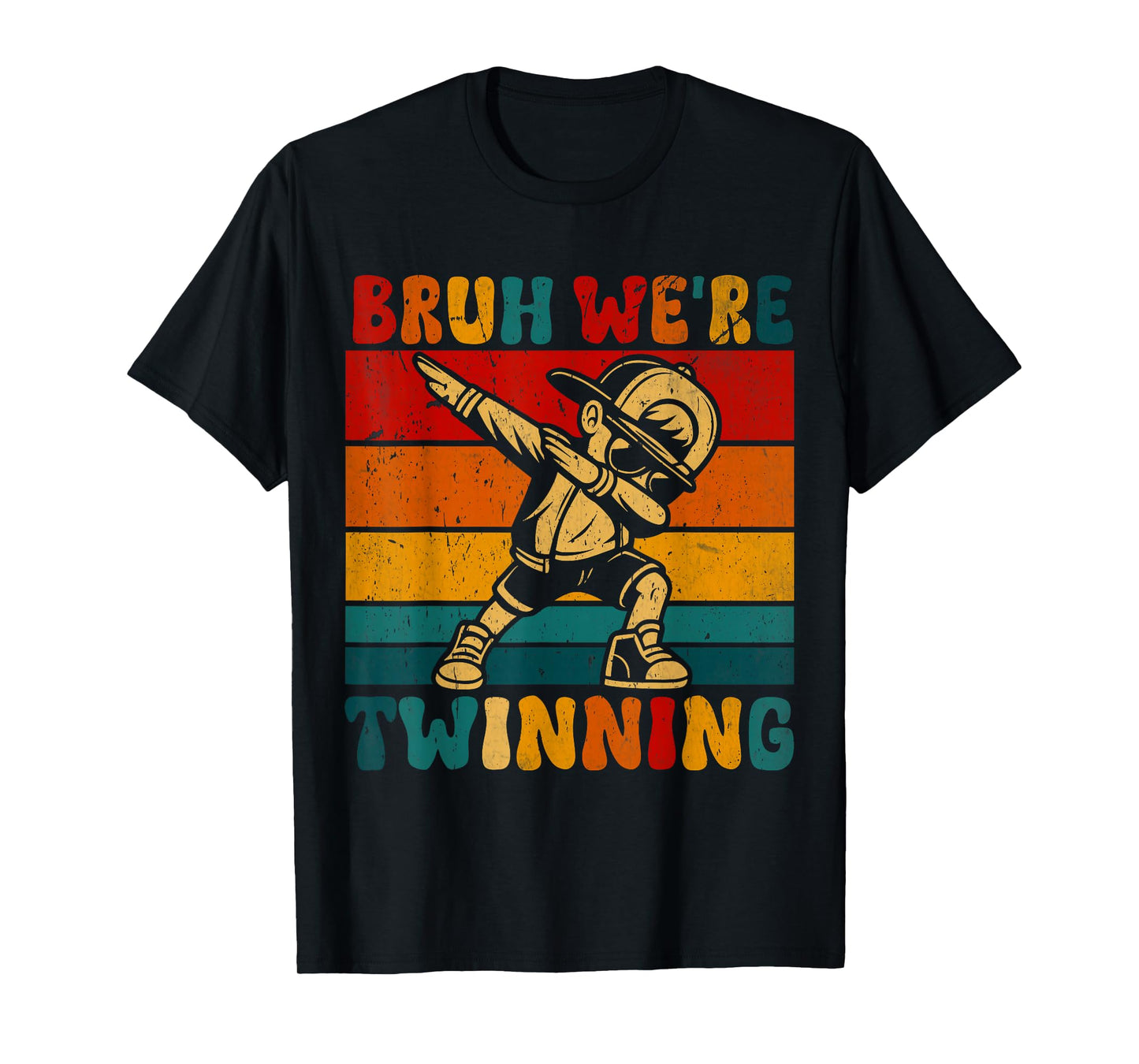 Bruh We are Twinning Kids Boys Funny Twin Day Dabbing T-Shirt