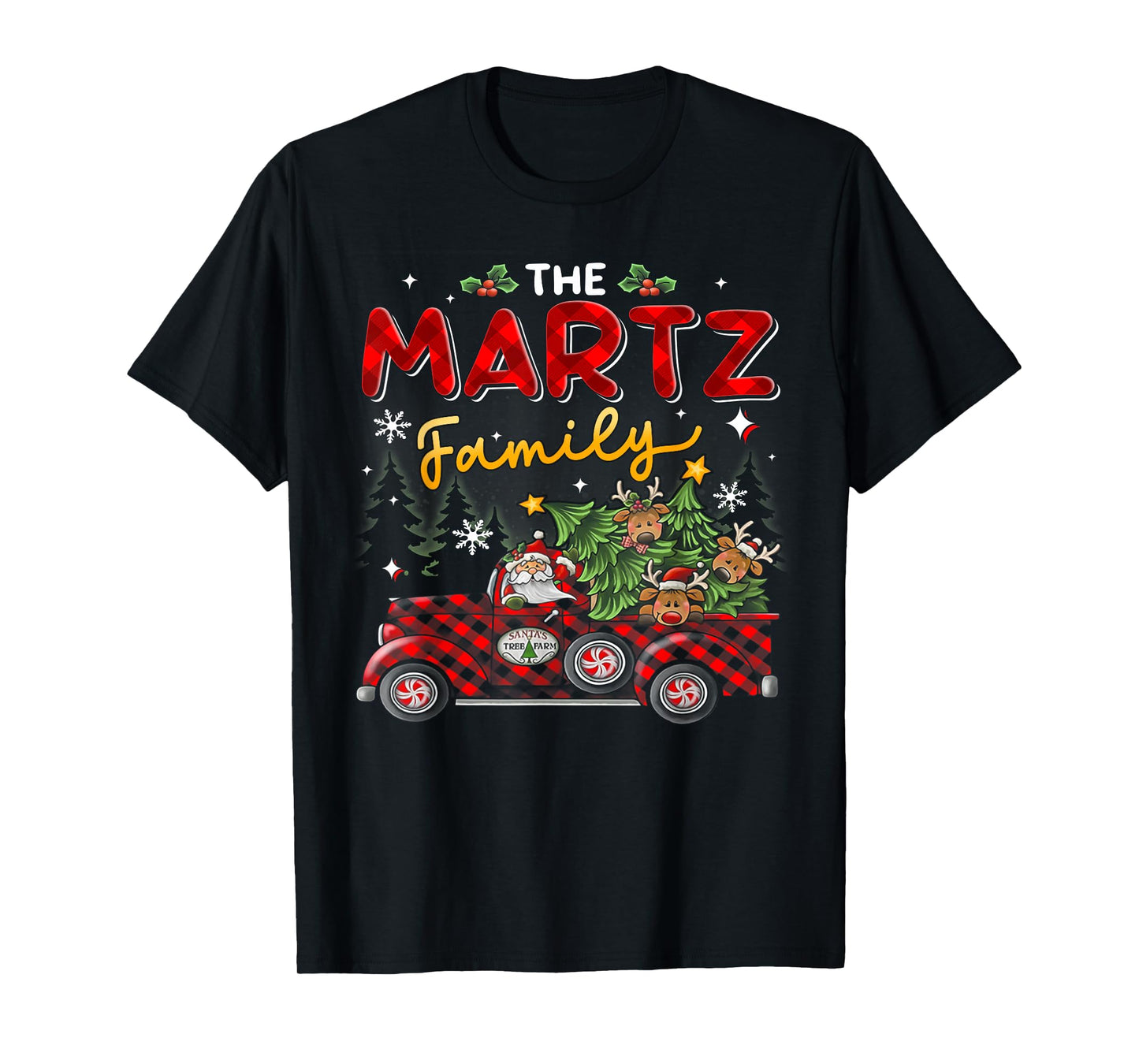 The Martz Family Christmas Matching Pajamas Group Gift T-Shirt