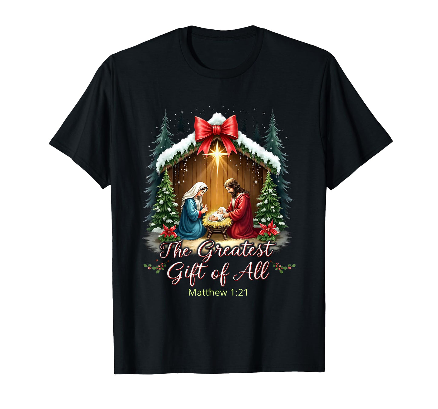 Faith Christmas Coquette Religious T-Shirt