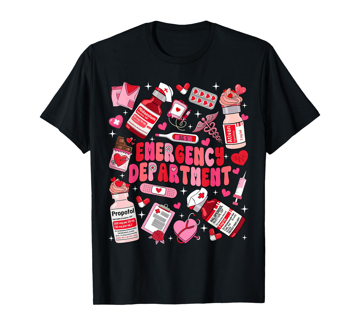 Retro Emergency Department ED ER Nurse Valentines Day Women T-Shirt