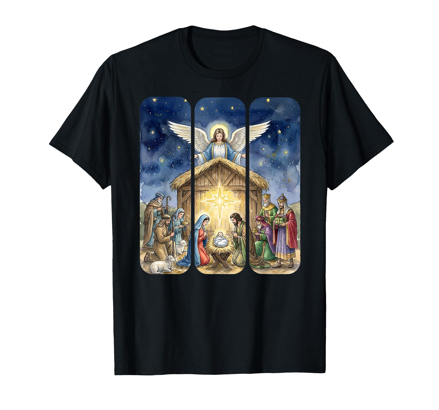 Christian Christmas Nativity Jesus in The Manger Holida T-Shirt