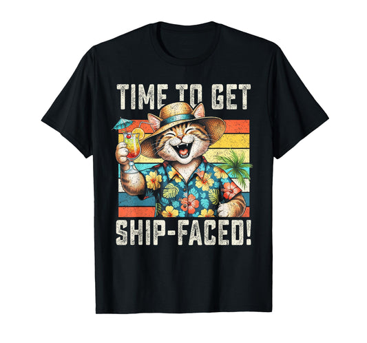 Couple Cruise Vintage Cruising cat Tropical Men Women T-Shirt