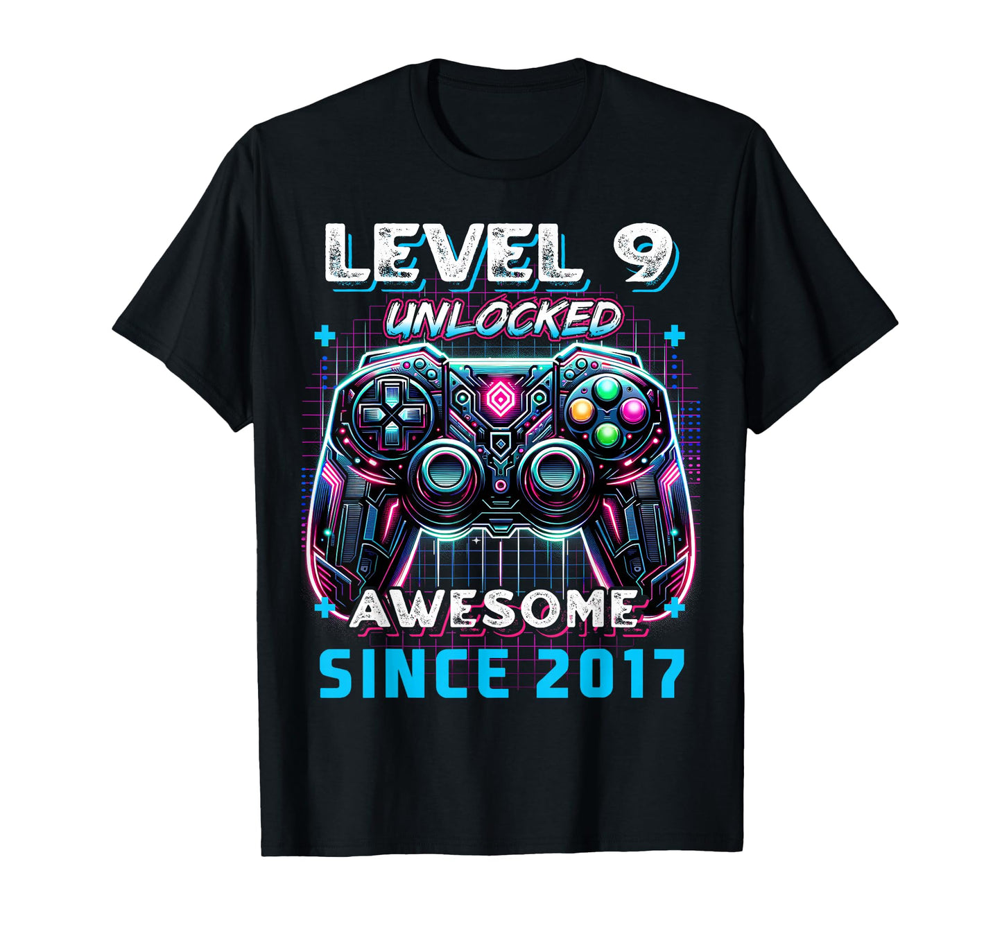 Level 9 Unlocked Birthday Boy Gamer 9th Video Game 2017 T-Shirt