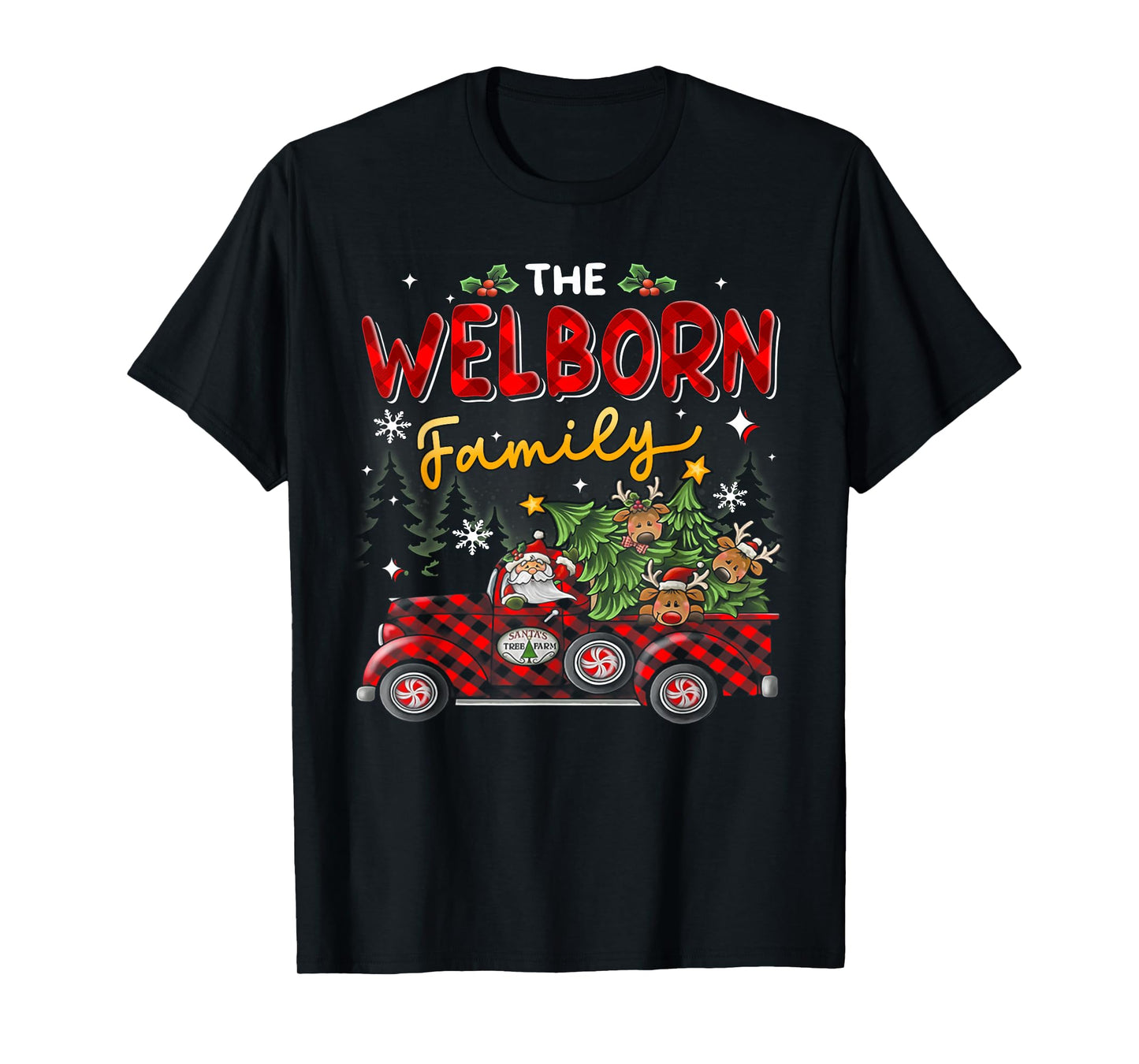 The Welborn Family Christmas Matching Pajamas Group Gift T-Shirt