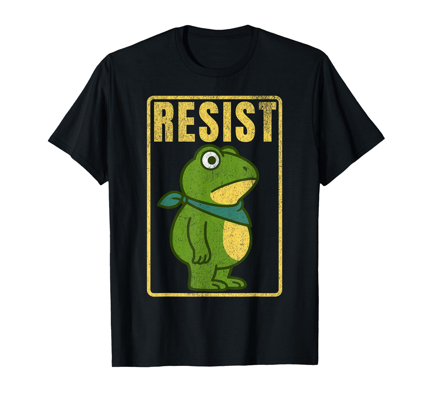 Portland Frog Protest Resist Distressed Vintage Graphic Tee T-Shirt
