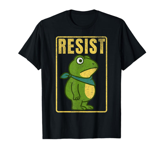Portland Frog Protest Resist Distressed Vintage Graphic Tee T-Shirt