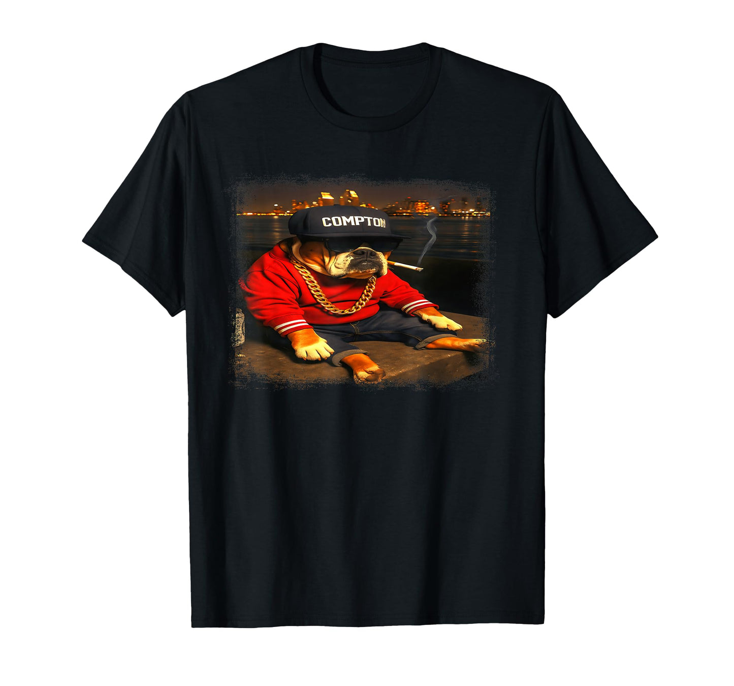 Funny Smoking Dog Cigarette gen z Meme Lover Men Women T-Shirt
