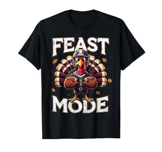 Feast Mode Turkey Vintage Football Thanksgiving Shirts Boys T-Shirt