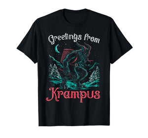 Christmas Greetings from Gruss Vom Krampus Festive Horror T-Shirt