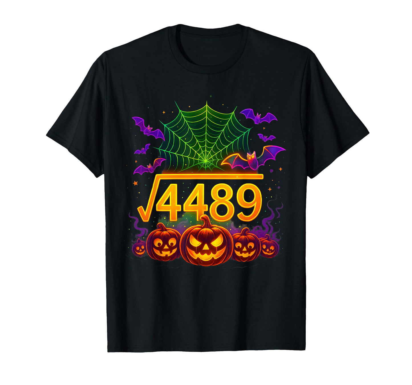 Funny 67 Meme Math Teacher 6 7 Halloween Square Root 4489 T-Shirt