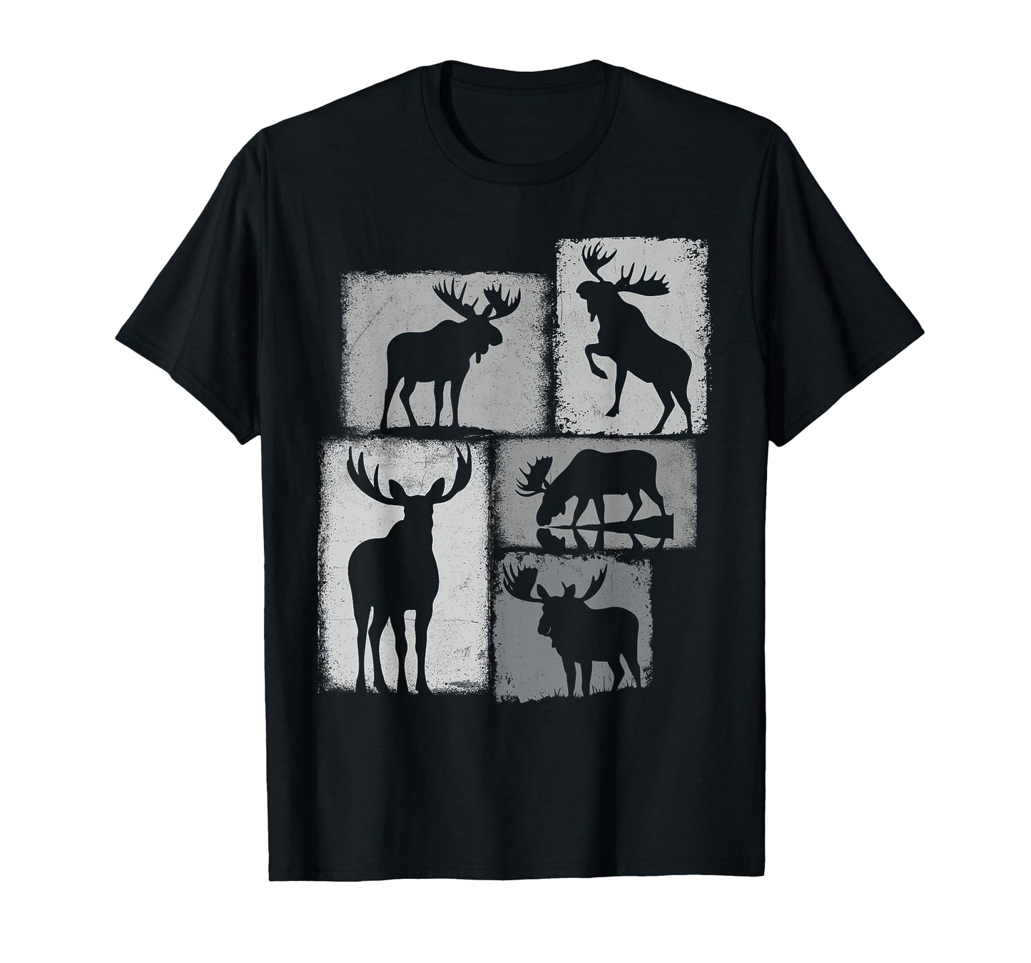 Moose Vintage Collage Wildlife Lover T-Shirt