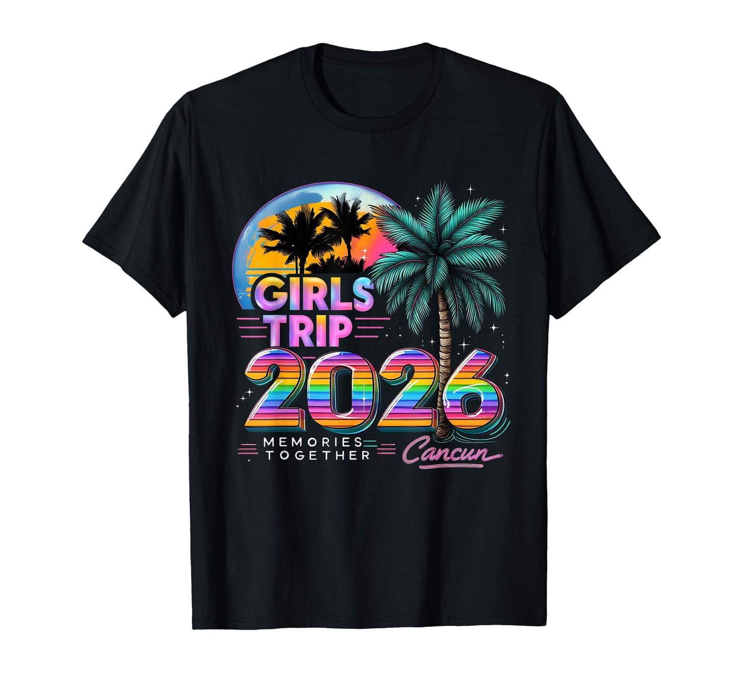 Girls Trip Cancun 2026 Tropical Vacation T-Shirt
