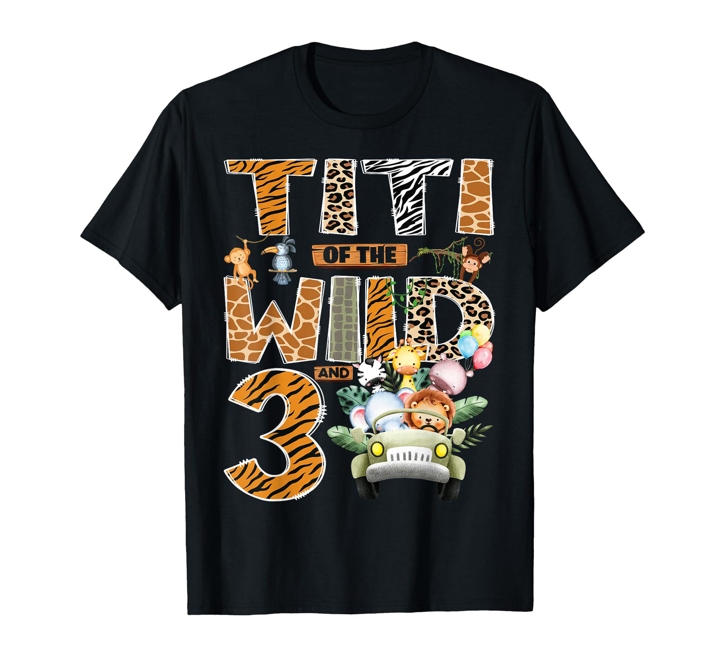 Titi of The Wild Three 3rd Birthday Boy Safari Jungle T-Shirt