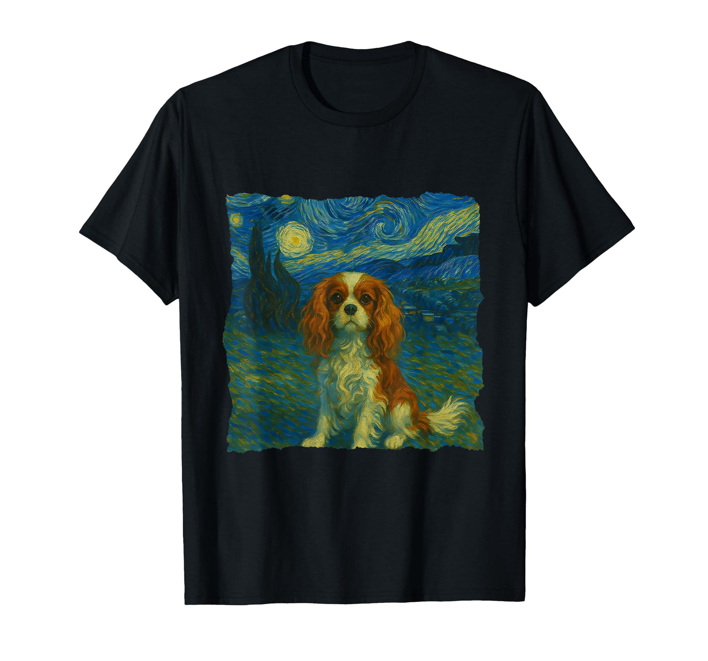 Cavalier King Charles Spaniel Starry Night Dog Lovers T-Shirt