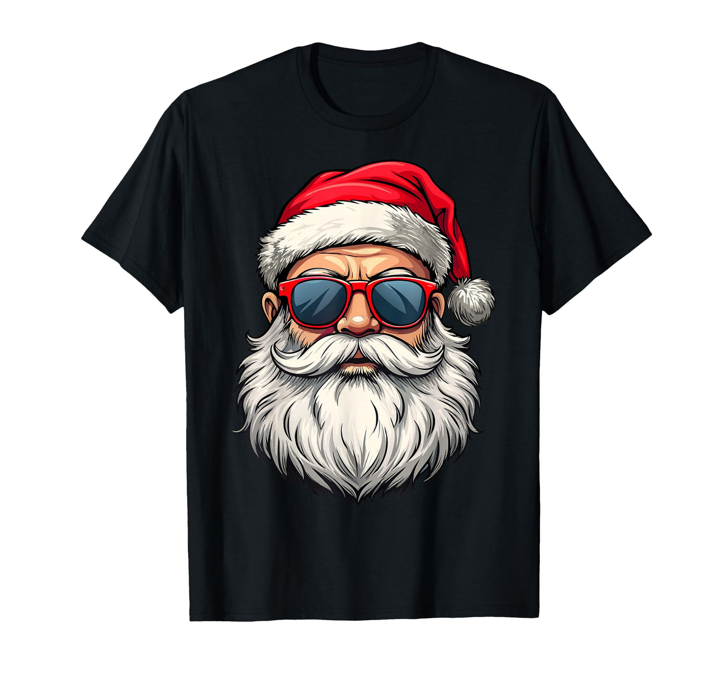 Cool Santa Claus Face Retro Sunglasses Christmas Men Boys T-Shirt