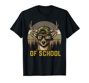 67 Days of School Deer Hunting Boy Camo Boy Girl Teacher T-Shirt