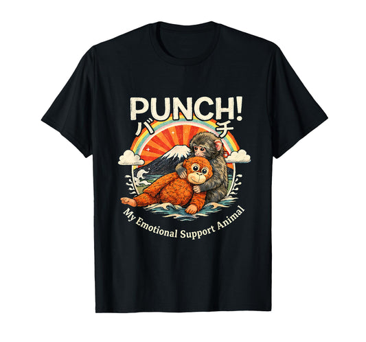 Cute Monkey Punch My Emotional Support Animal T-Shirt