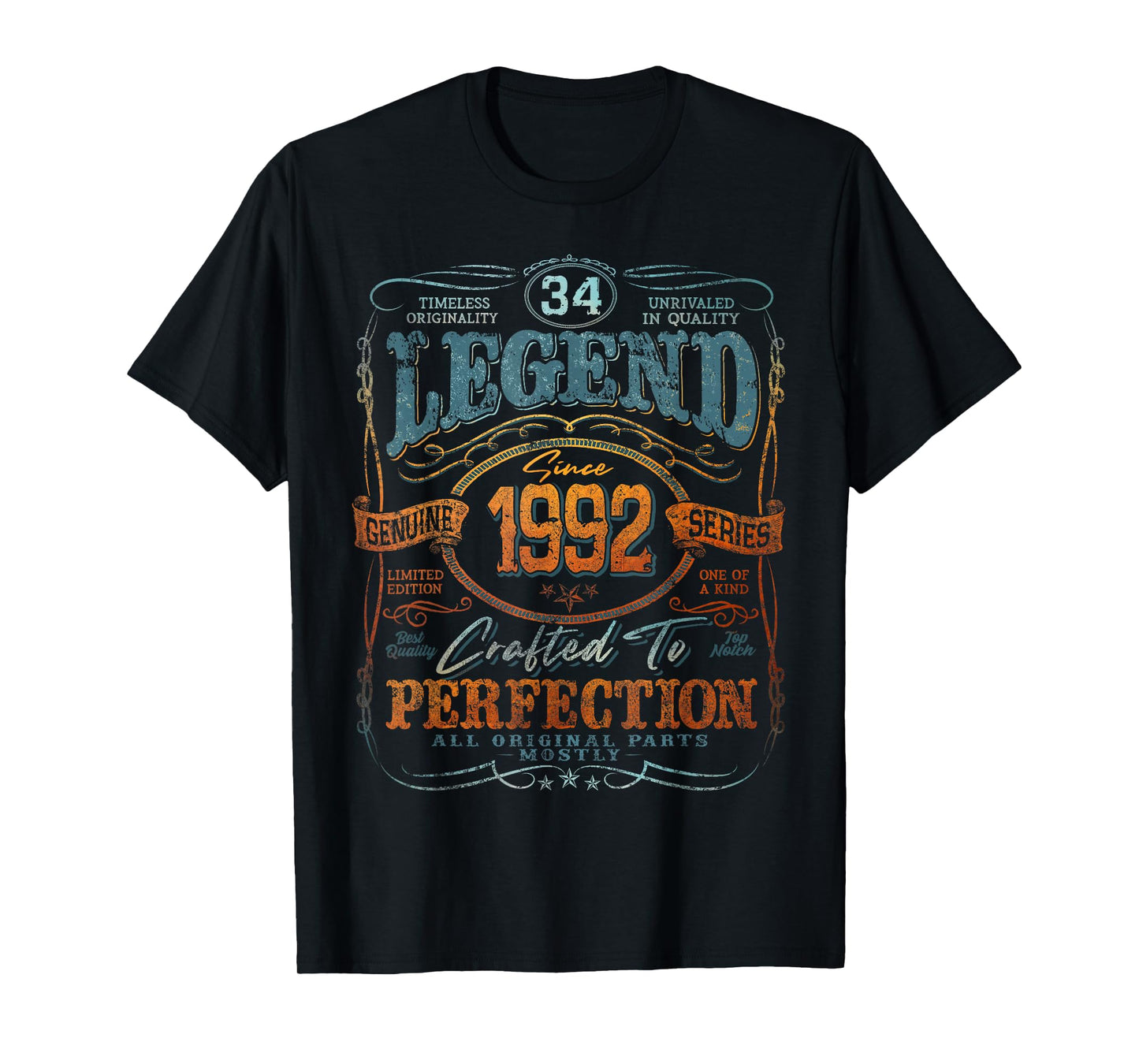 Vintage 1992 Limited Edition Shirt 34 Year Old 34th Birthday T-Shirt