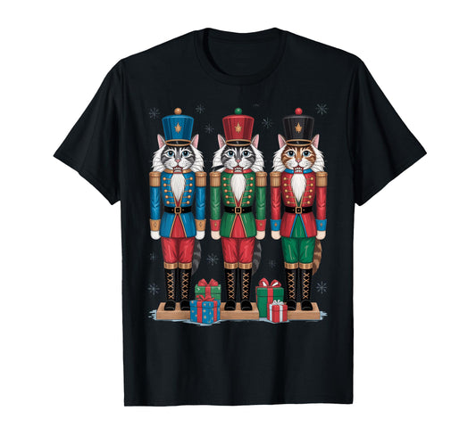 Cute Christmas Cat Lady Nutcracker T-Shirt