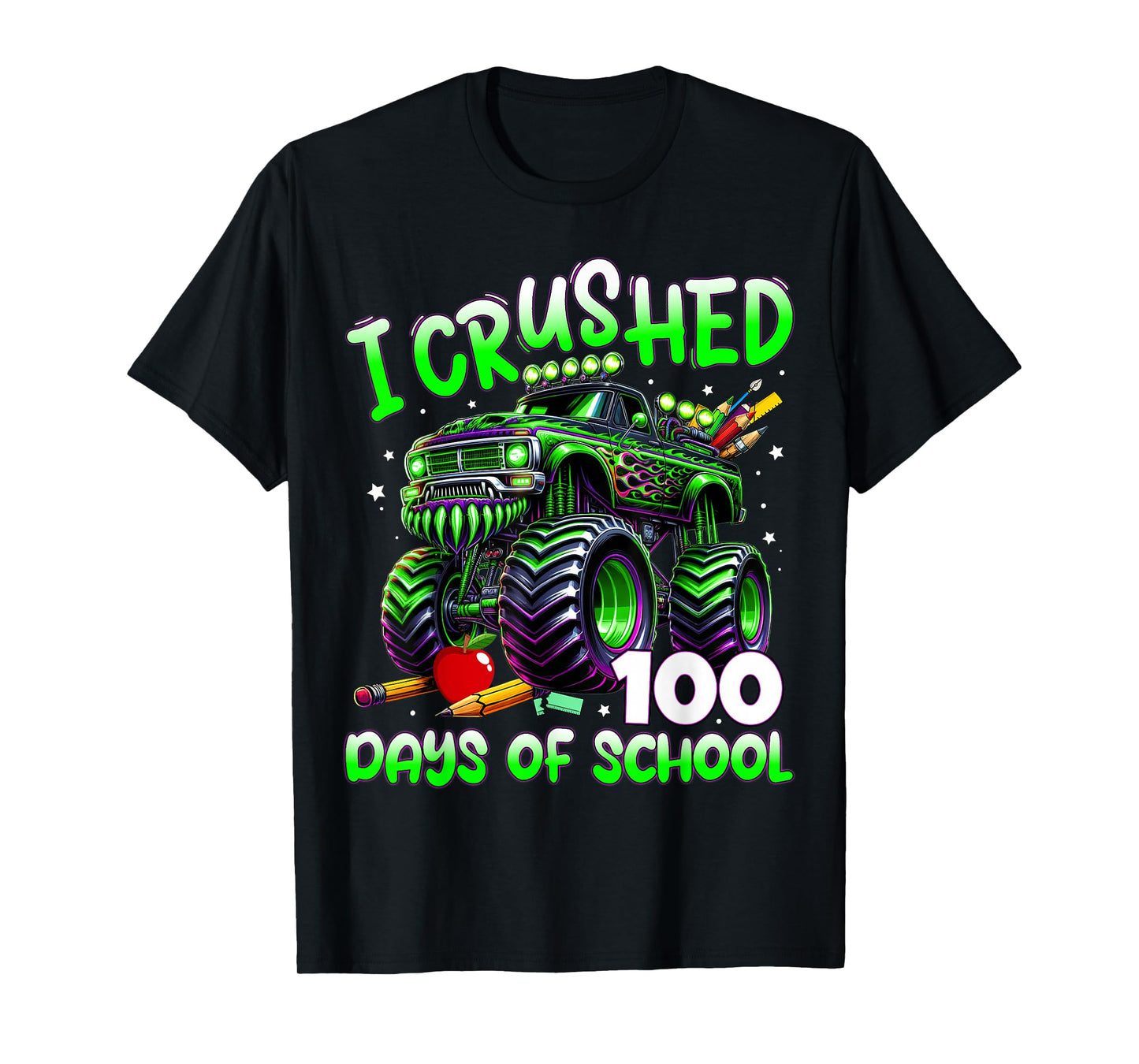 I Crushed 100 Days of School Monster Truck 100th Day Boys T-Shirt