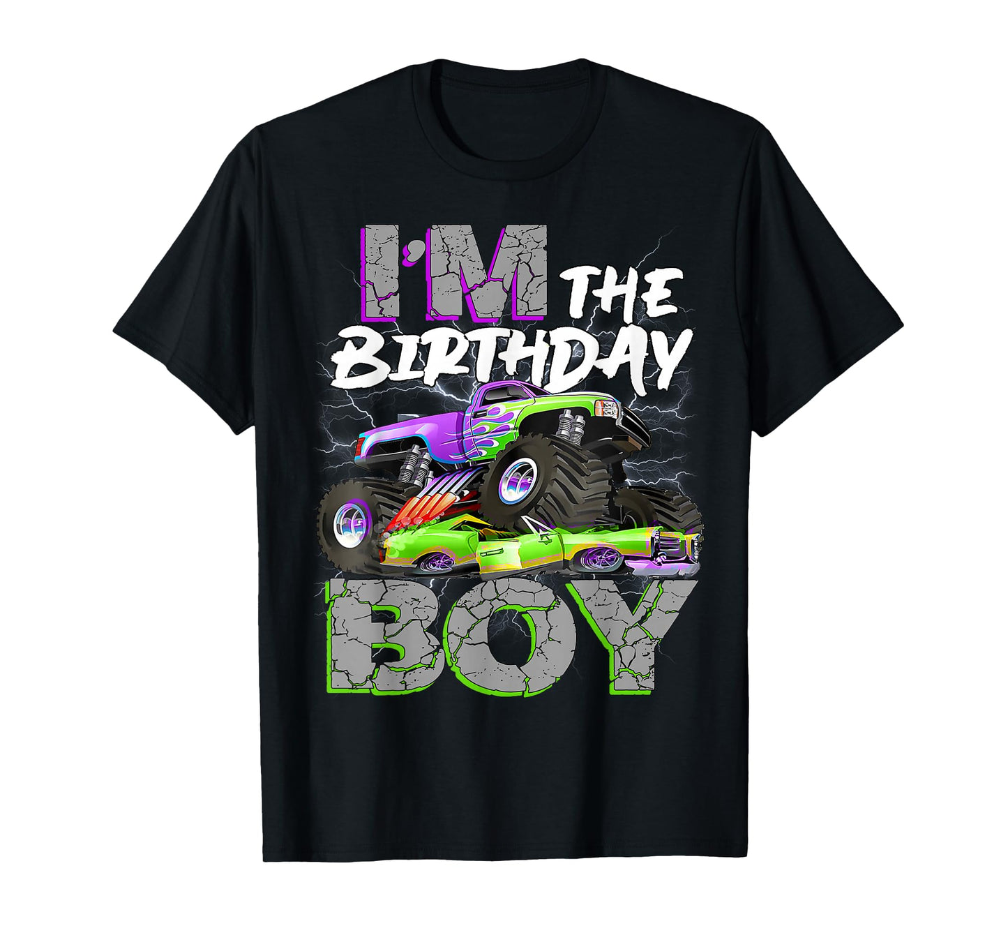 I'm The Birthday Boy Monter Truck Family Matching Party T-Shirt