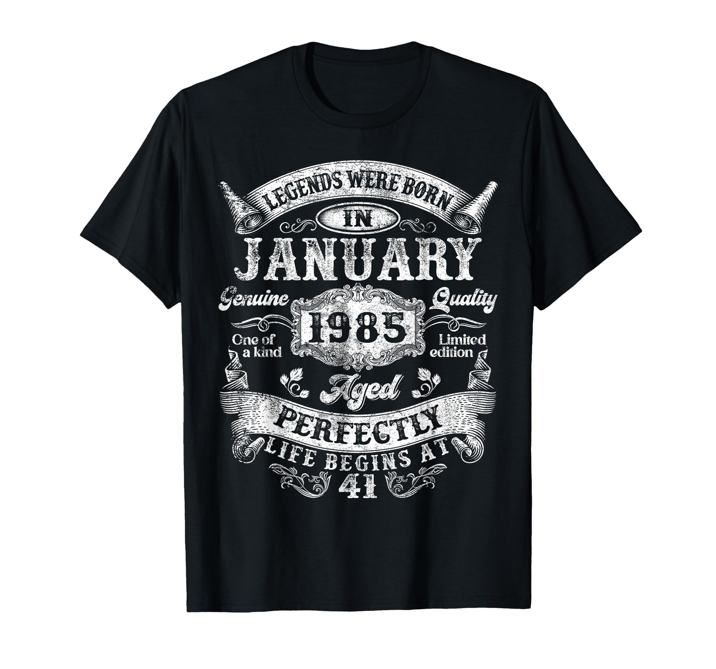 Legends were Born in January 1985 Vintage 41st Birthday Men T-Shirt