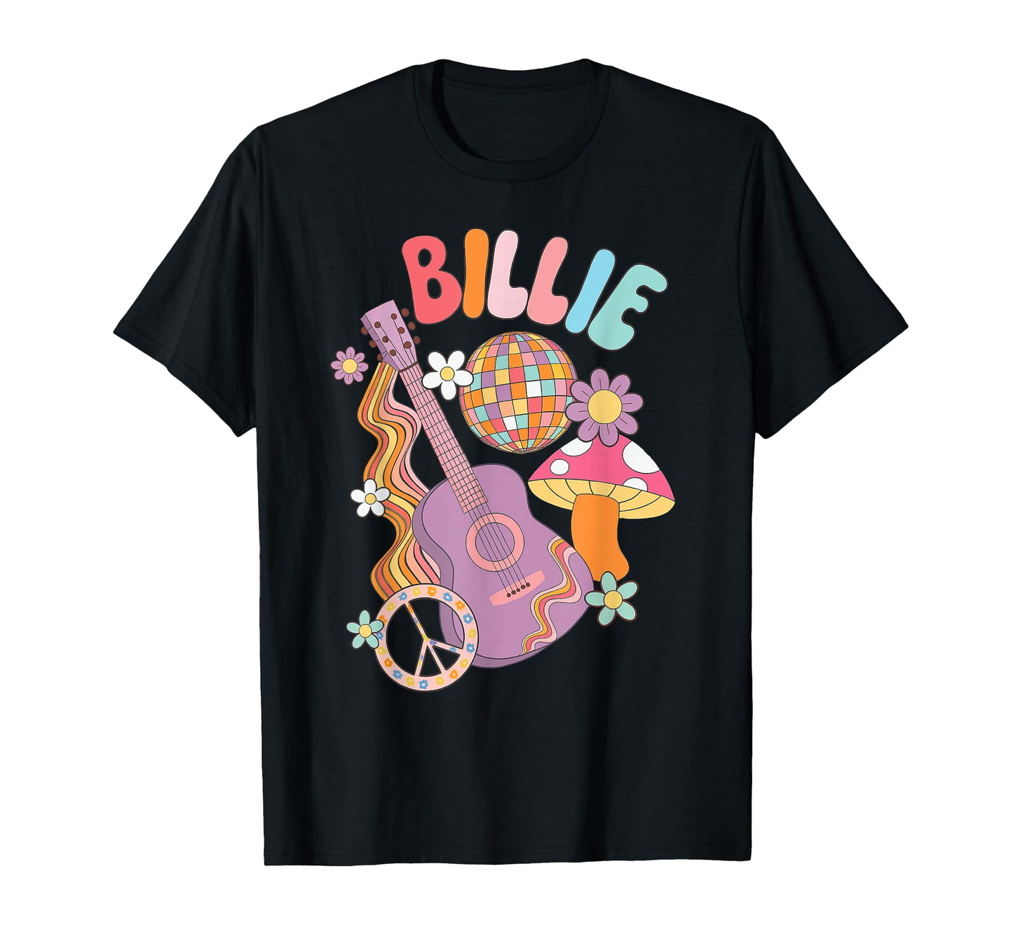 Girl Retro Billie First Name Personalized Groovy 80's T-Shirt