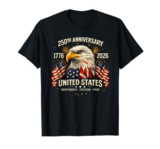 250 Years American 250th Anniversary 1776-2026 4th of July T-Shirt