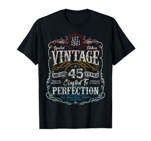 Vintage 1981 Limited Edition Shirt 45 Year Old 45th Birthday T-Shirt