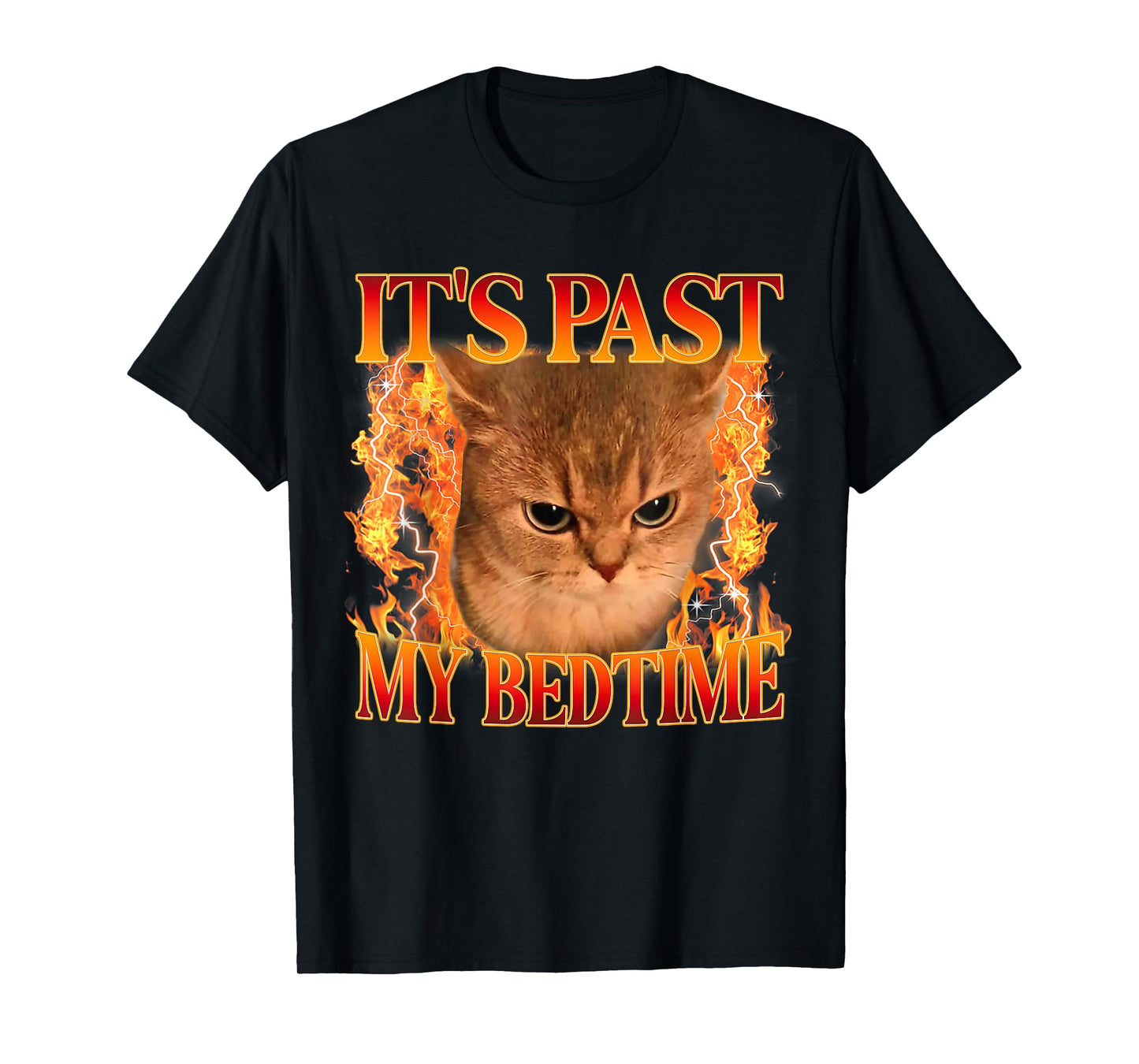 It's Past My Bedtime Funny Cat Meme Animals Humor Quote T-Shirt