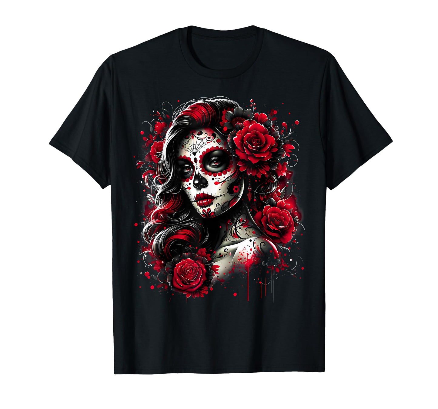Dia De Muertos La Catrina Day of The Dead Sugar Skull Women T-Shirt